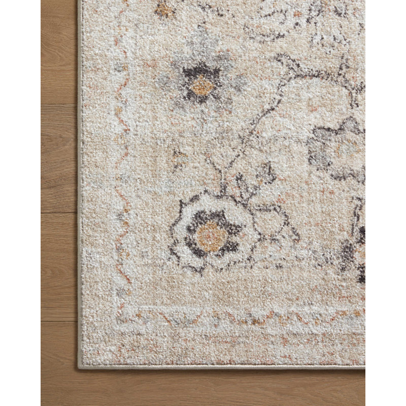 Loloi II Monroe Oriental Machine Woven Polyester Area Rug in Gray/Ivory